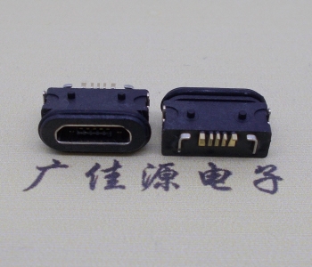 Micro USB 5p母座兩插板防水功能插座