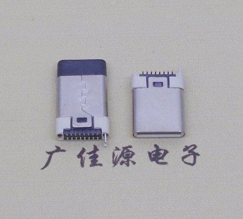 USB3.1 接口type-c16p插座鉚壓立貼公頭H=11.9高度