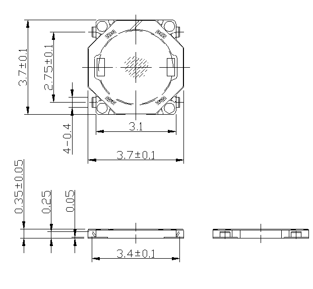 迷你輕觸貼片開(kāi)關(guān)圖紙