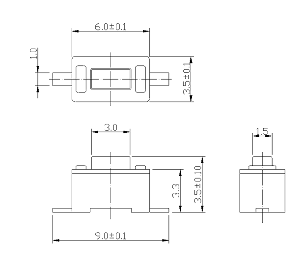 兩腳貼片輕觸開(kāi)關(guān)圖紙